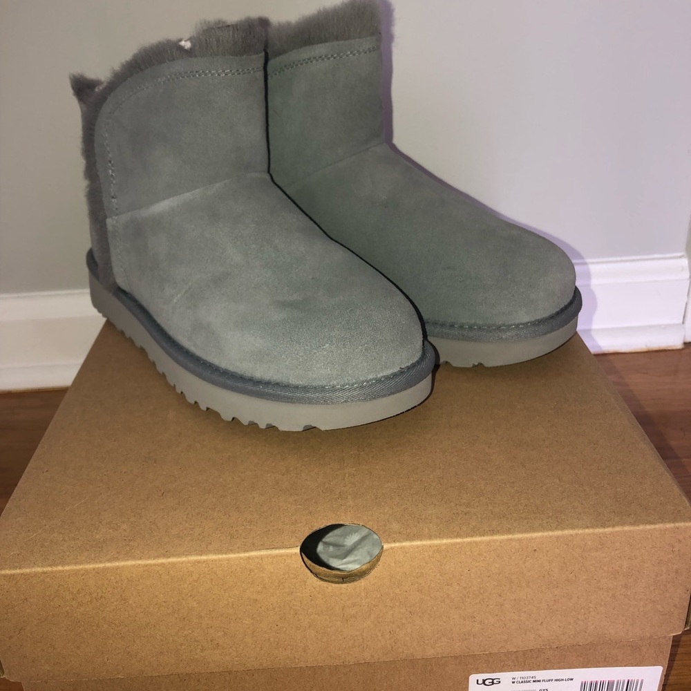 NEW IN BOX UGG CLASSIC MINI FLUFF HIGH LO